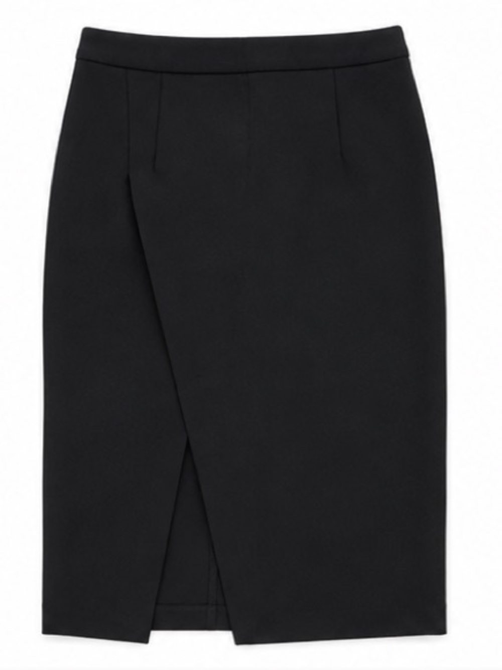 White House Black Market Black Wrap-Front Asymmetrical Pencil Skirt NWT